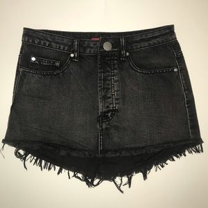Vici Black Denim Mini Skirt
